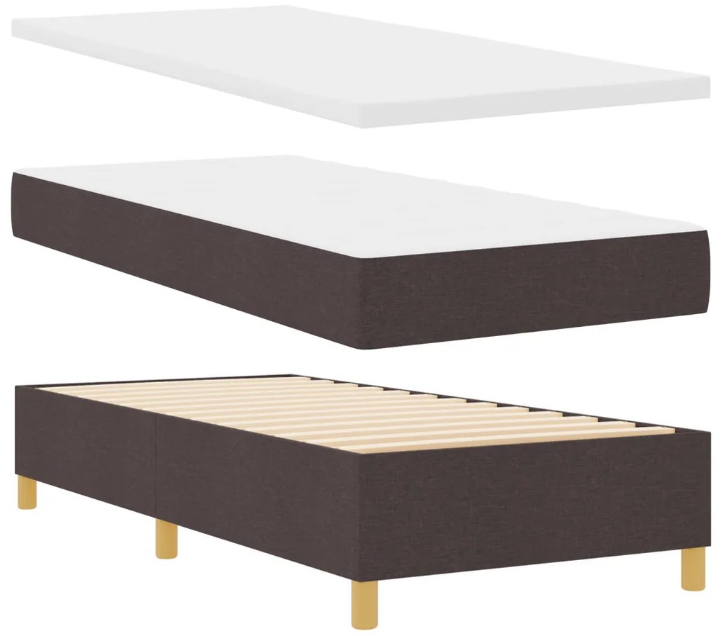 Boxspring Ágy Matrachoz és Padhoz Sötétbarna 100x200 cm Szövet