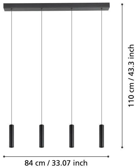 Eglo 900906 - LED Dimmelhető csillár zsinóron ALMUDAINA 4xLED/5,4W/230V