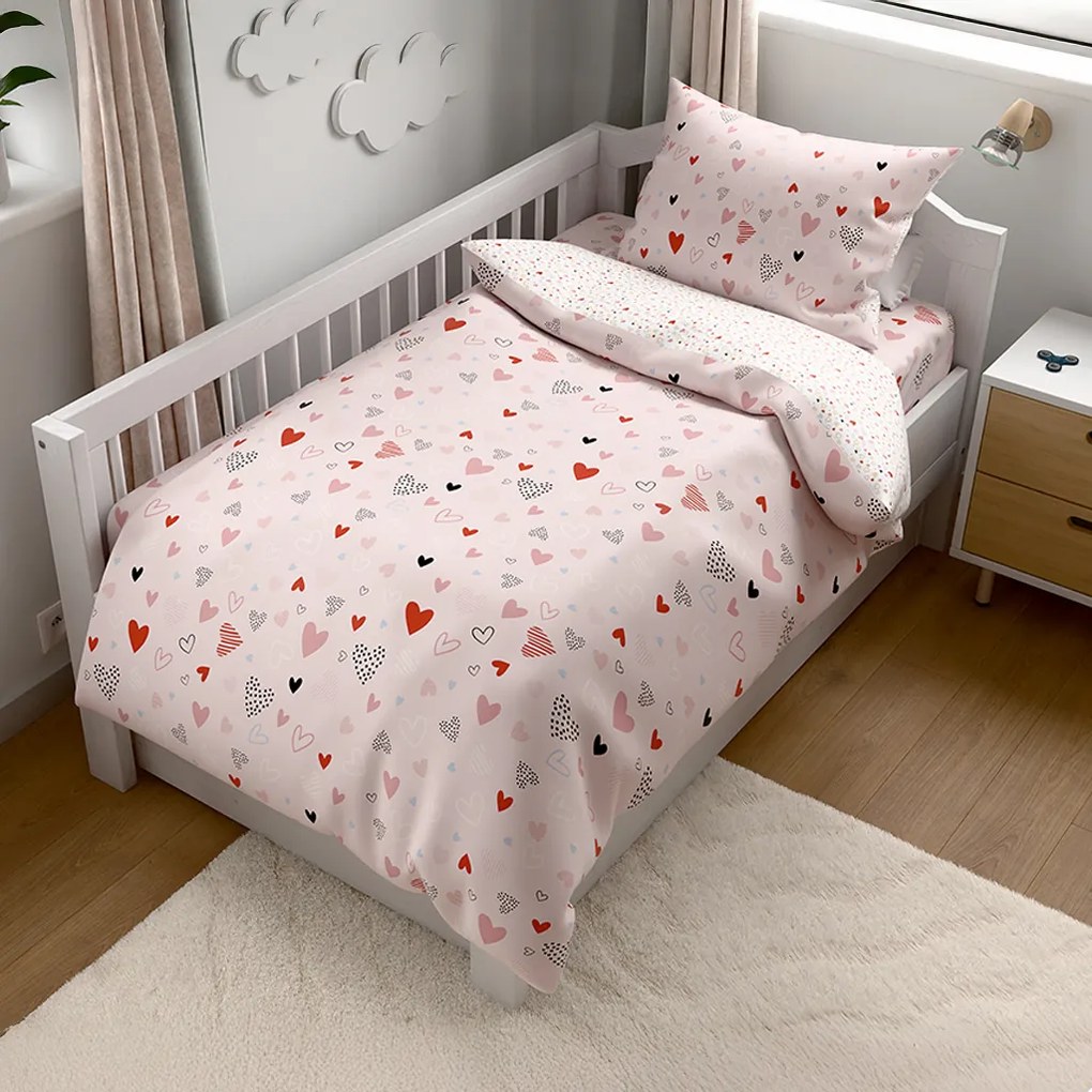 LOVITA babaágynemű-készlet lepedővel, rózsaszín