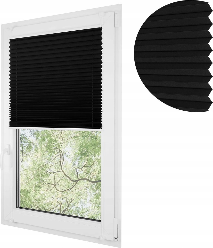 Thermo pliszé non-invazív pliszé roló harmonika fekete 63x150