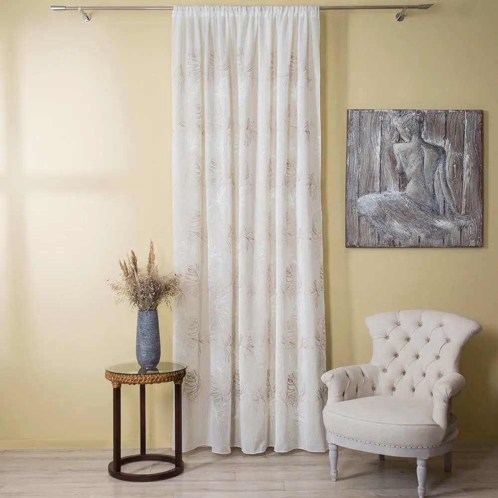 Bézs átlátszó függöny 140x260 cm Cybele – Mendola Fabrics
