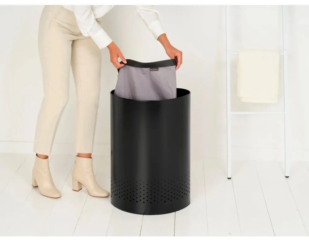 Fehér fém szennyeskosár 55 l Selector – Brabantia