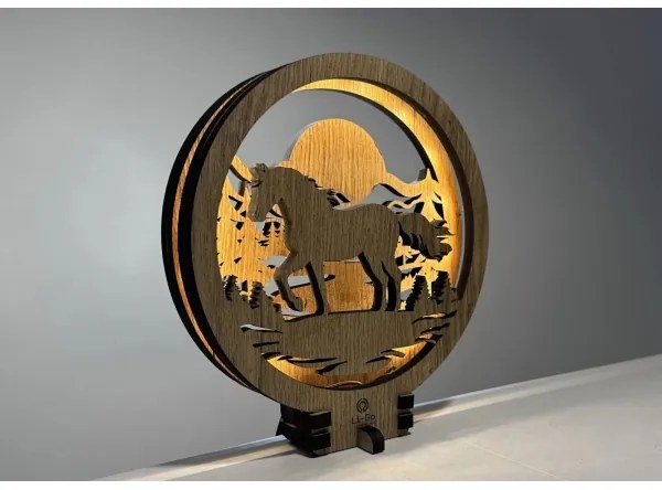 Li-Go 23598/DUB2 - LED Dimmelhető asztali díszlámpa LED/12W/230V 20x22 cm tölgy