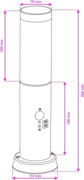 Brilagi - NOVA kültéri lámpa érzékelővel 1xE27/15W/230V 40 cm IP44 matt króm
