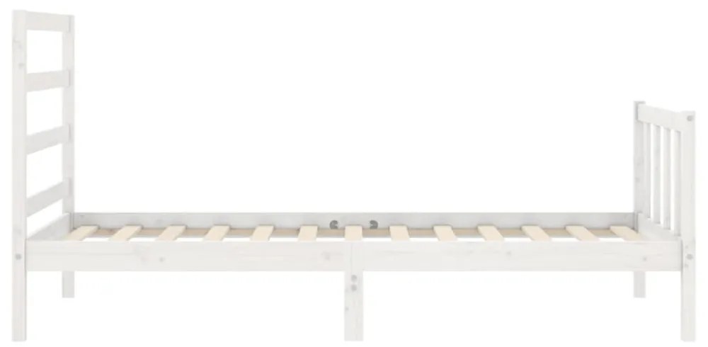 fehér tömör fenyőfa ágykeret matrac nélkül 90 x 190 cm