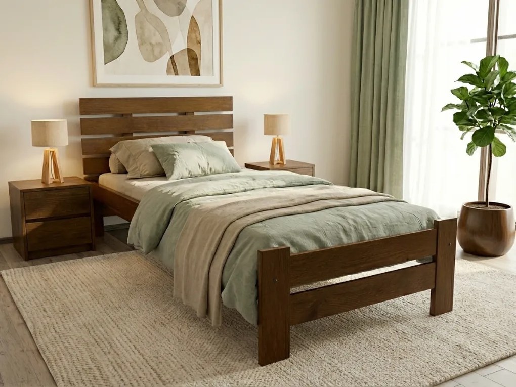 PARIS magasított ágy 90x200 cm, tölgyfa Ágyrács: Léces ágyrács, Matrac: Sommera 18 cm matrac