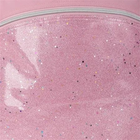 Hátizsák, iskolatáska, cipzáras, GABOL Glam, rózsaszín csillámos (GA237640L)