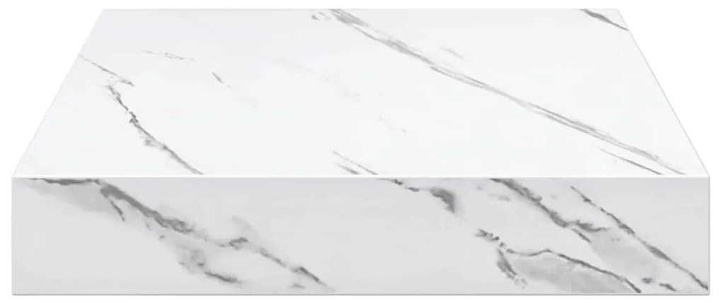 vidaXL Falpolc tárolóval 2 pcs Fehér márvány 23 x 23,5 x 4 cm Faanyag