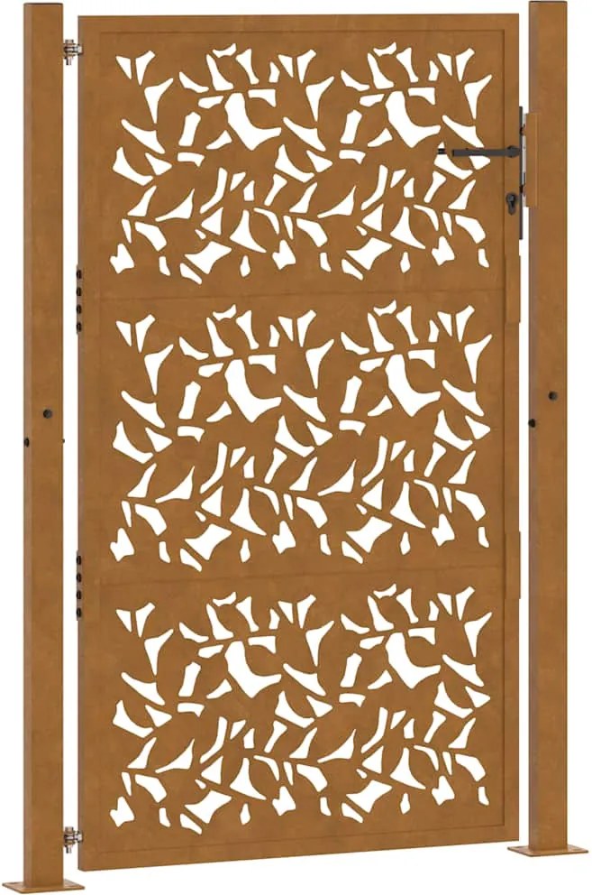 vidaXL kerti kapu 100x150 cm időjárásálló acéllevél mintával