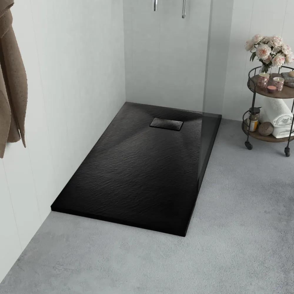 Fekete smc zuhanytálca 120 x 70 cm