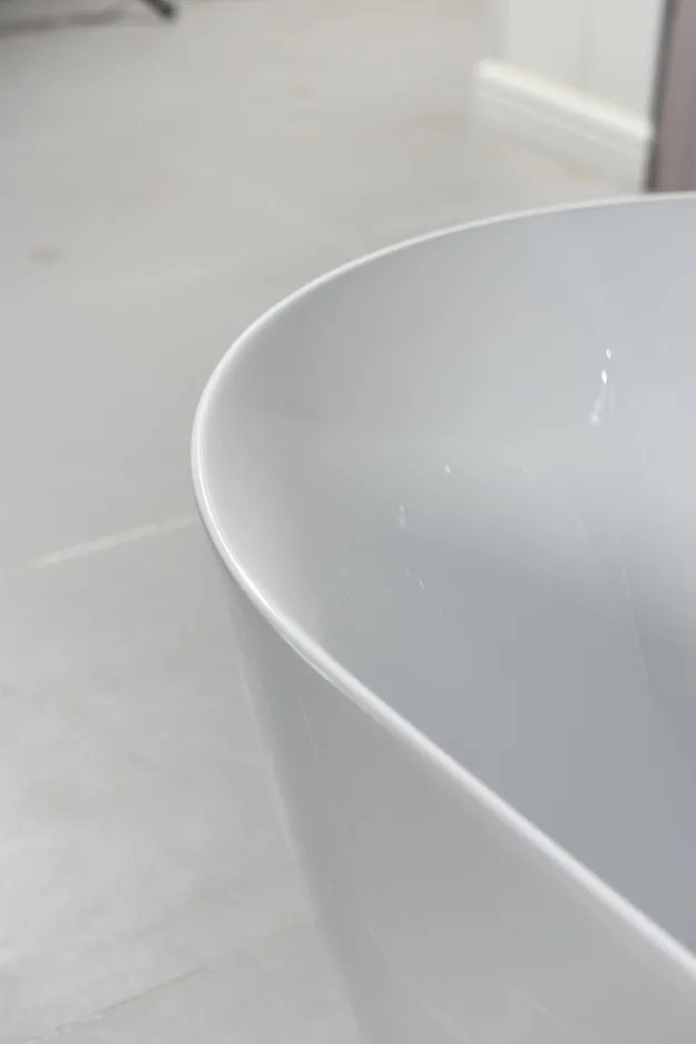 Erga Kaia, szabadon álló kád 170x75 cm + leeresztő csavar, fehér fényes, ERG-Kaia-170075-WH-WH