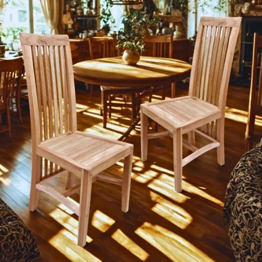 DIVERO Étkezőszékek teakfa felülettel 2 db natúr