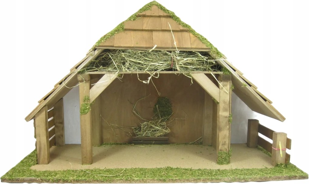 Karácsonyi Betlehem Istálló Dekoráció 90 x 40 x 54 CM Figurákhoz 30 CM