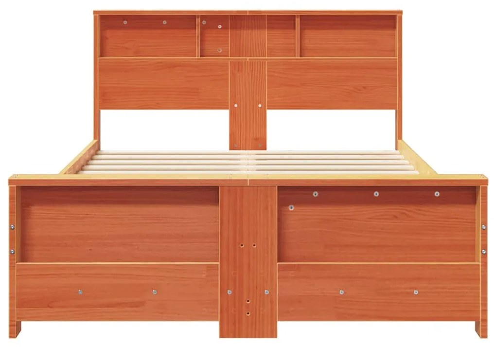 vidaXL Ágykeret fejtámlával Faggyú barna 120 x 200 cm Faanyag