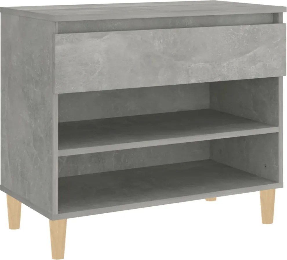 vidaXL betonszürke szerelt fa cipőszekrény 70x36x60 cm
