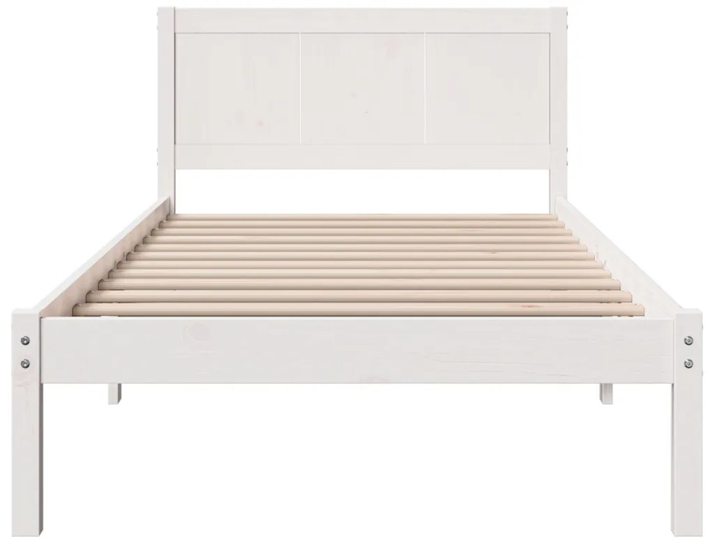 Fehér Fa Ágykeret Fehér Fa 100 x 200 cm Tartós Fehér Ágykeret