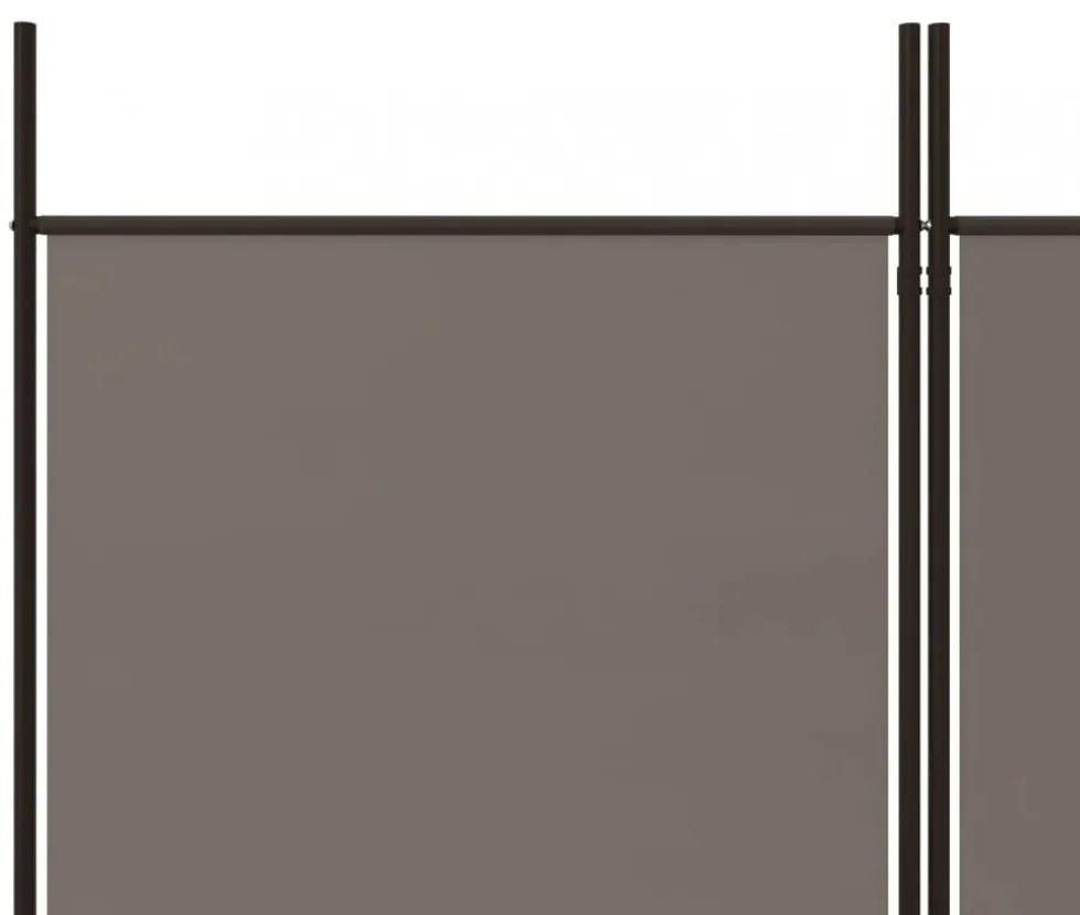 4 paneles antracitszürke szövet térelválasztó 200x220 cm