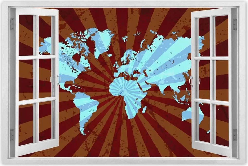 Poszterek 60x40 Kék világtérkép