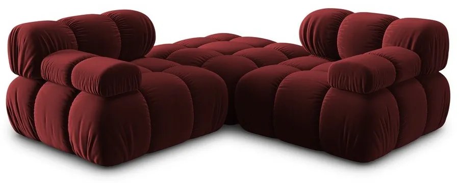 Piros bársony sarokkanapé Bellis – Micadoni Home
