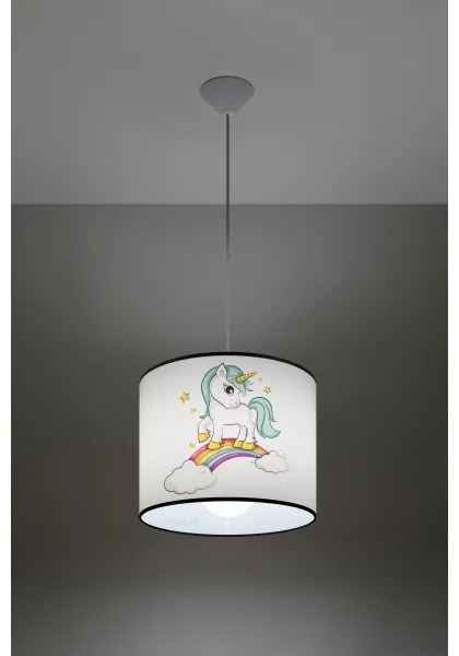Sollux SL.1412 - Gyerek csillár zsinóron UNICORN 1xE27/15W/230V átm. 30 cm