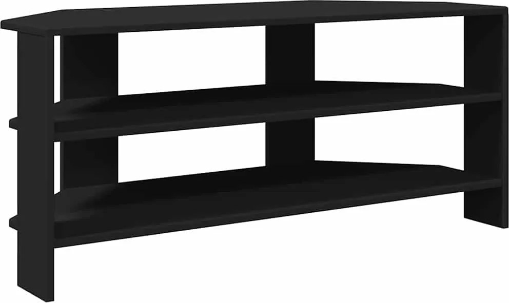 vidaXL SarokTVSzekrény Fekete 102x40,5x45cm Faanyag