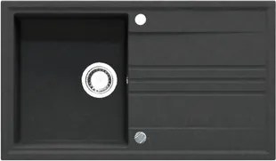 LUKA 1B 1D 860x500 gránit mosogató Metál Fekete GRANMASTER