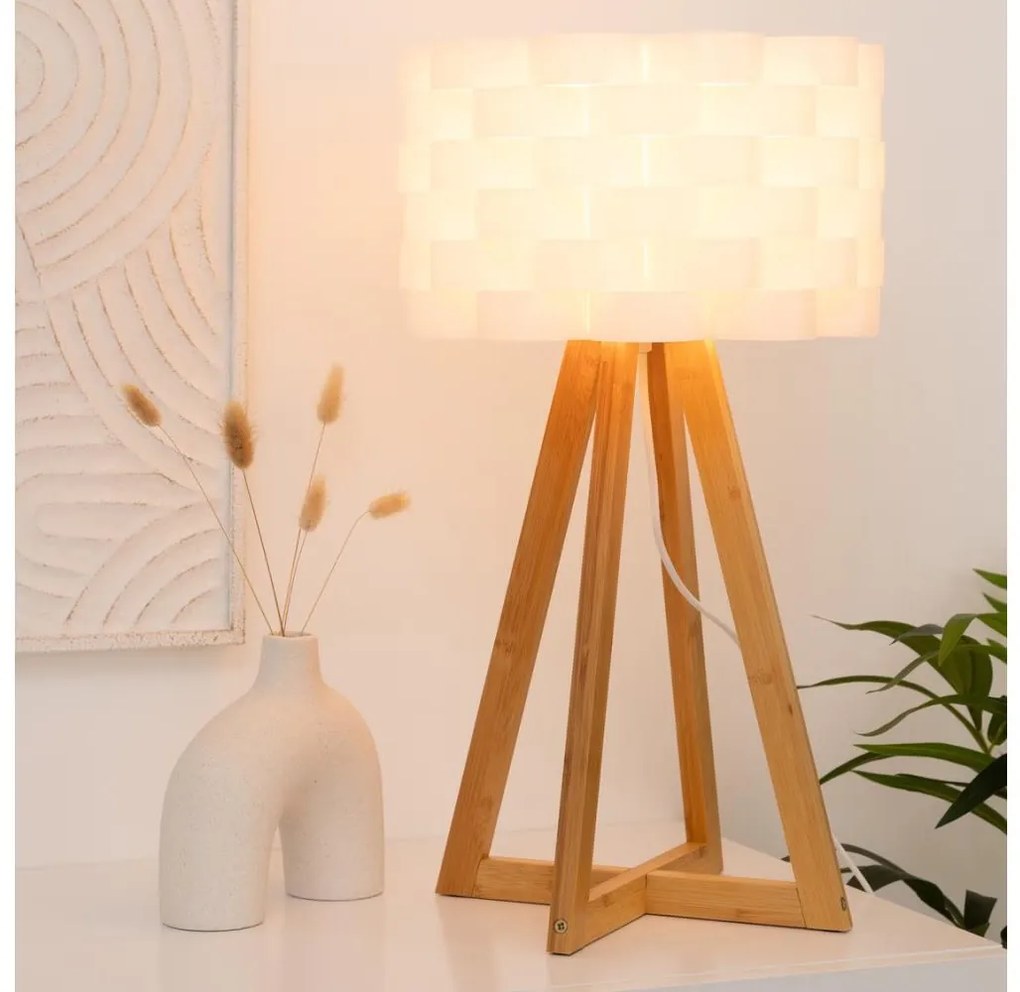 Atmosphera - Asztali lámpa MOKI 1xE14/40W/230V bambusz