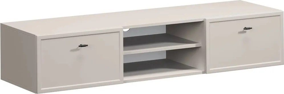 Lorini fali TV-szekrény 150 cm fiókokkal - kasmír / fekete T-bar fogantyúk