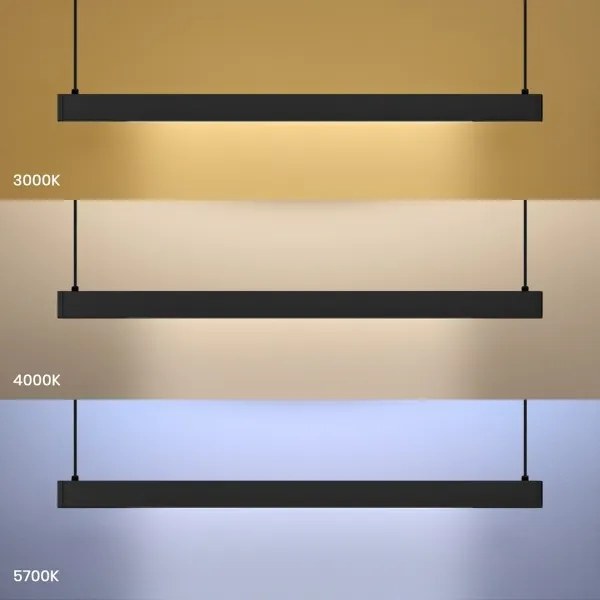 LINEA LED kábeles függeszték 36W/230V 3000/4000/5700K CRI 90 fekete