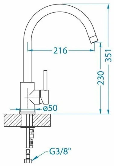 ALVEUS 1129028 - Mosogató csap ELZA 35,1 cm csiszolt acél