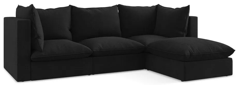 Fekete sarokkanapé (jobb oldali-heverő résszel) Manao – Makamii