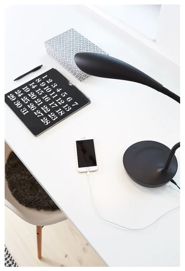 Swan fekete asztali lámpa USB csatlakozóval - Markslöjd