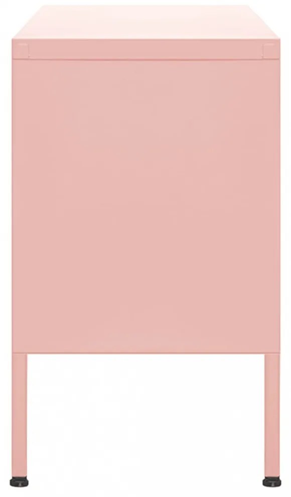 rózsaszín acél TV-szekrény 105 x 35 x 50 cm