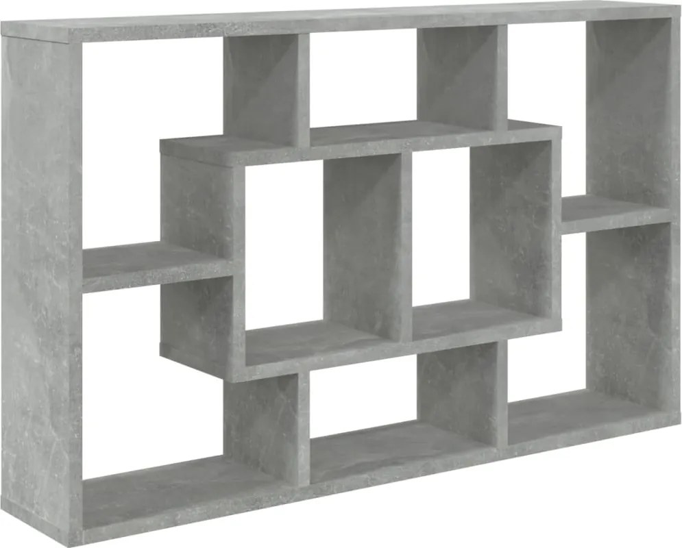 vidaXL betonszürke szerelt fa fali polc 85 x 16 x 52,5 cm