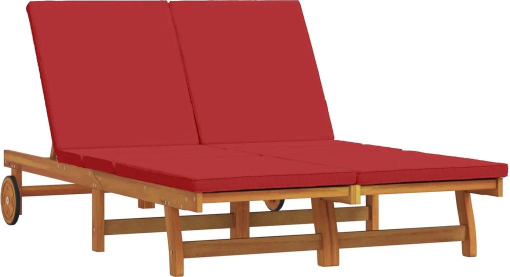 vidaXL Napozó 2-személy Barna 63 x 199 x 85 cm Tömör Akácfa