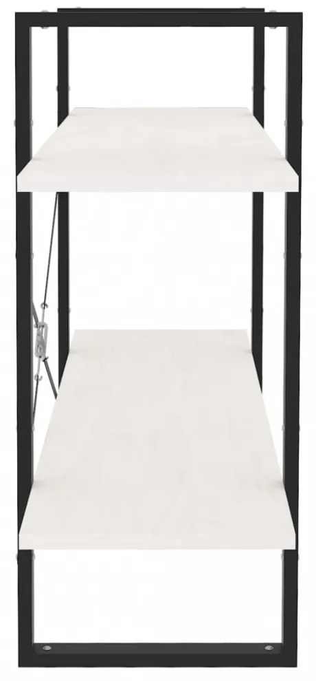 kétszintes fehér tömör fenyőfa könyvszekrény 100 x 30 x 70 cm