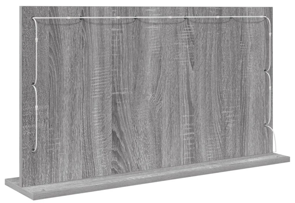 pipere tükör Szürke Sonoma Szerelt fa, Üveg 80 x 45 x 18 cm Tükör
