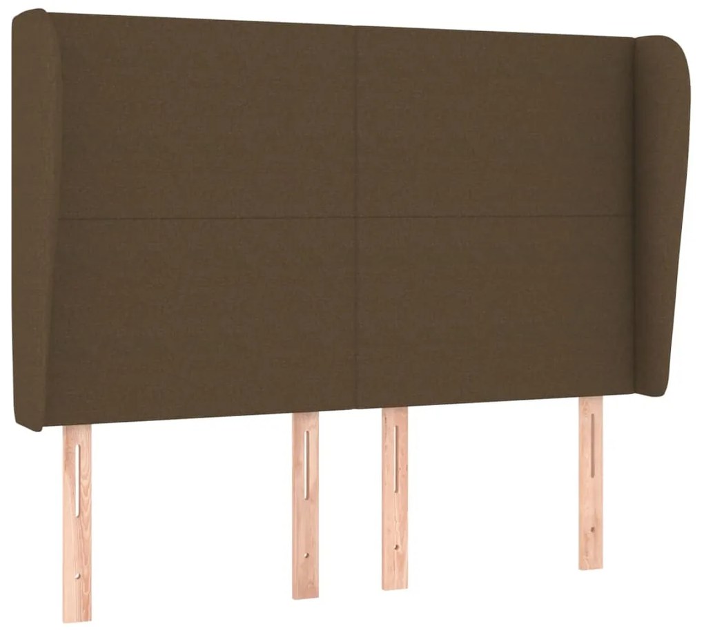 sötétbarna szövet fejtámla szárnyakkal 147 x 23 x 118/128 cm