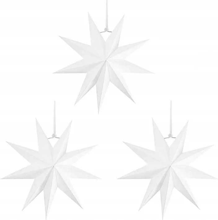 Papírcsillag Összecsukható Diy Karácsonyi Dekoráció 30x30cm 3db Fehér