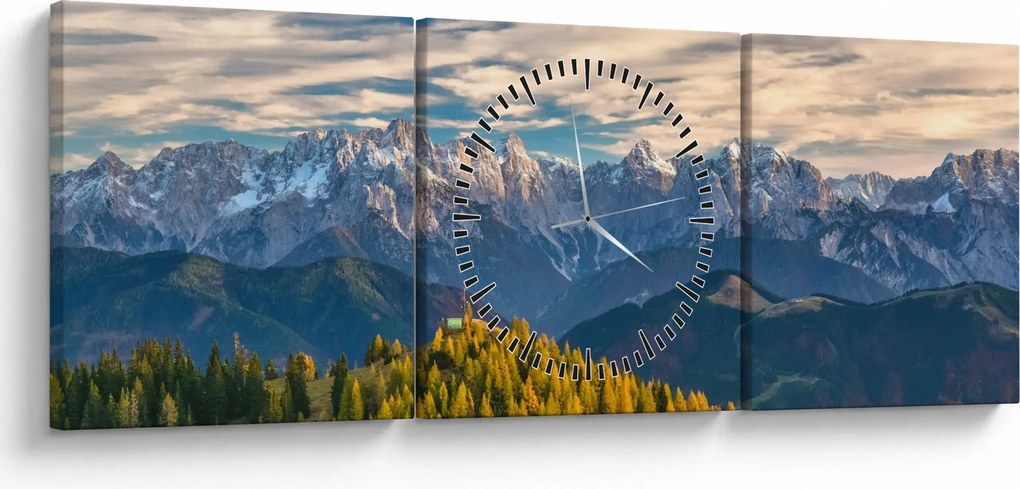 Kép - hegyi panoráma (órával) (90x30 cm)