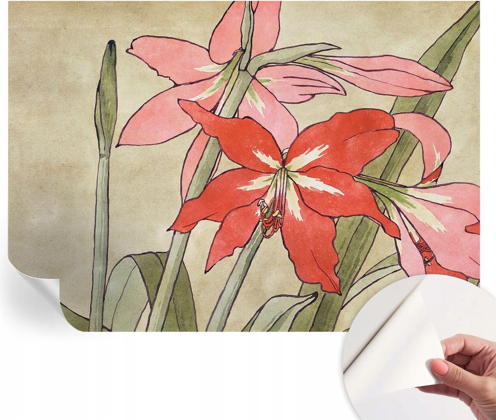 Öntapadós tapéta Divatos 3D fali ragasztóval Liliom virágok 312x219 cm