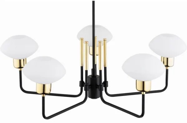 Argon 2128 - RAVELLO 5xE14/15W/230V fekete/arany csillár rúdon