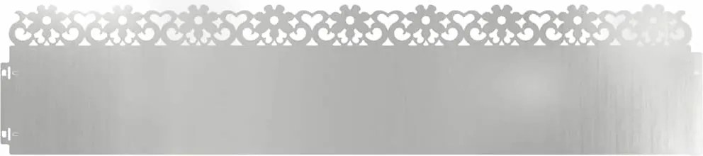 vidaXL Gyepszegélyek 20 pcs Ezüst 103 x 0,05 x 22 cm Horganyzott acél