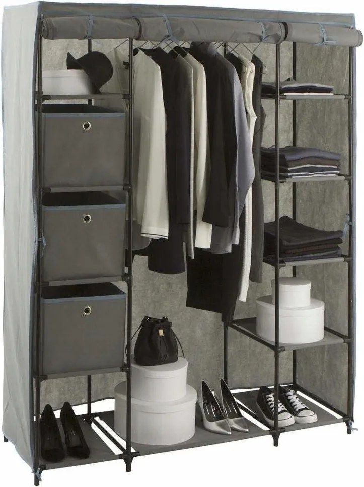 Textil Szekrény Nagy 11 Polccal 3 Kosár 5five