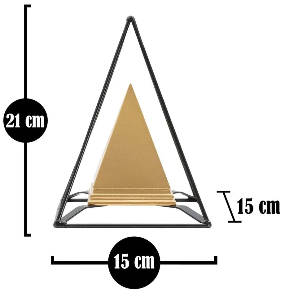 Piramid fém szobor aranyszínű dekorral - Mauro Ferretti