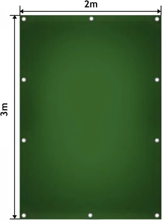 JAGO Takaróponyva 2 x 3 m PVC Zöld  650 g/m²