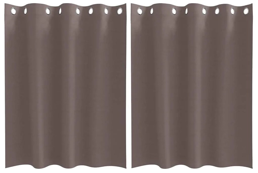 Függönyök függönyökkel 2 pcs sötétbarna Poliészter