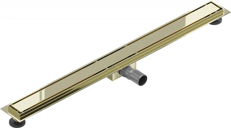 Mexen Lapos rozsdamentes acél zuhanytálca 80 cm (2in1) - M13 minta, arany, 1510080-15