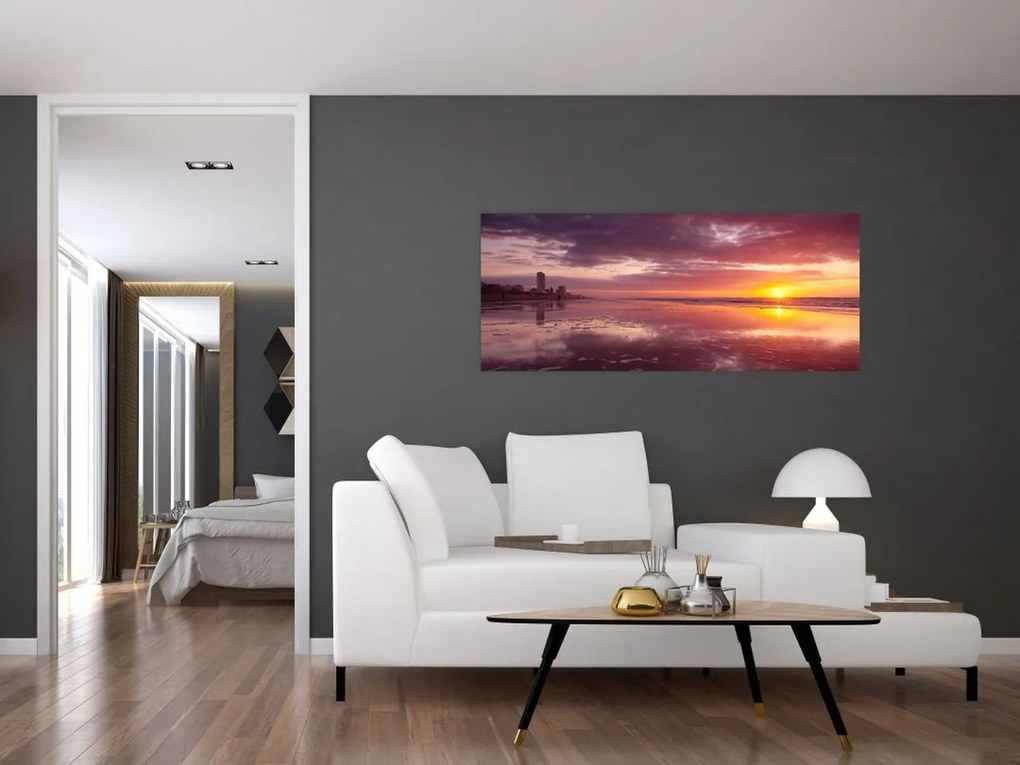 Kép - Strand naplementében (120x50 cm)