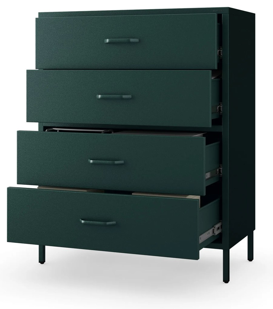 Komód CARLA, 800 x 1015 x 400 mm, Modern:  palack zöld